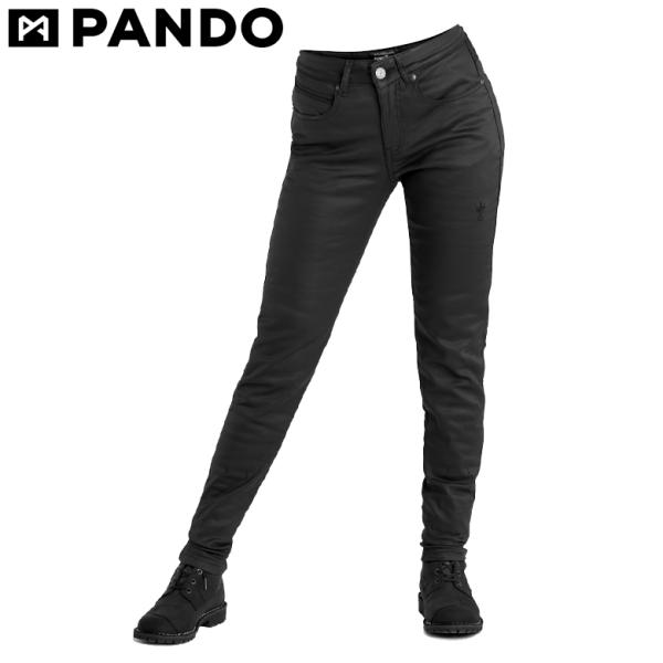 PANDO MOTO スキニー ライディング デニム パンツ ブラック W28 レディースバイクパンツ ジーンズ アパレル 女性/WOMENサイズ