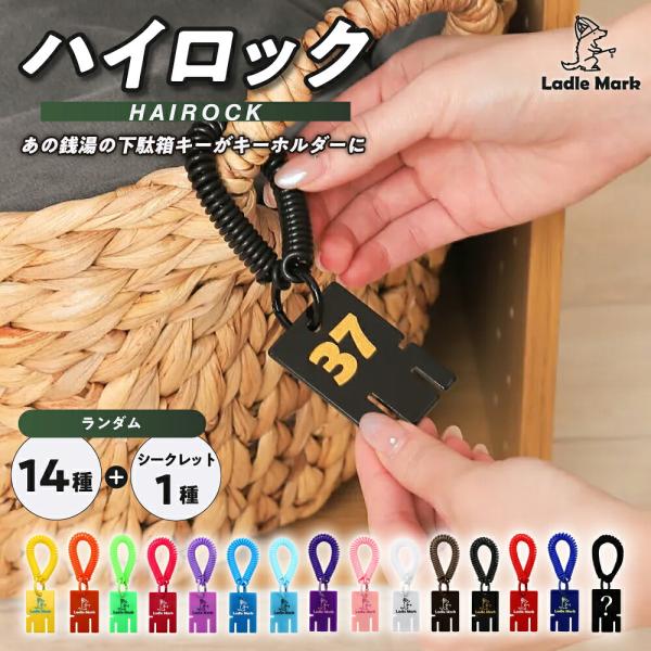 ハイロック 銭湯 下駄箱 鍵 モチーフ キーホルダー サウナ 温泉 レトロ 雑貨 [全15種 ランダム] リストバンド コイルバンド アセテート素材 エコ素材 紛失防止