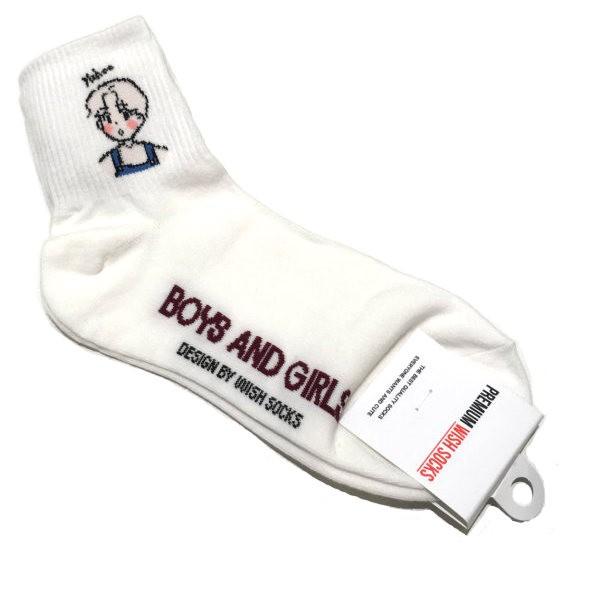 メール便6足までｏｋ 靴下 レディース キャラクター 韓国ソックス Boys And Girls オルチャン 人気 インスタ 流行 Socks Korea B And G Navy 韓流ショップ チェゴ 通販 Yahoo ショッピング