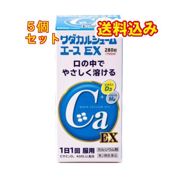 【第2類医薬品】ワダカルシューム　エースEX　280錠×5個