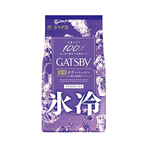 《セット販売》　マンダム GATSBY ギャツビー アイスデオドラント ボディペーパー アイスフルーティ 徳用タイプ (30枚)×3個セット 制汗シート　医薬部外品