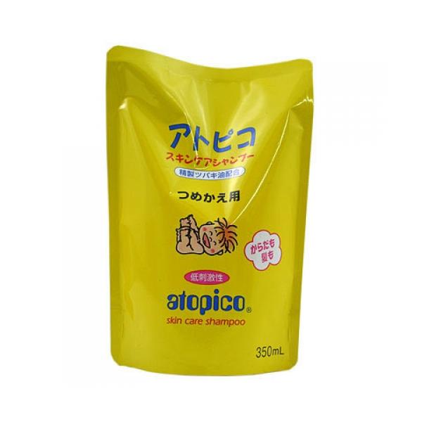 アトピコ スキンケア シャンプー つめかえ用 350ml :4970170720113:くすりのレデイハートショップ 通販 5個セット!アトピコスキンケアシャンプーつめかえ用350mL ツバキ油生まれの低刺激性スキンケア 新生児 赤ちゃん 全身 低刺激性・無香料・無着色 乾燥肌 敏感肌 アトピー 皮膚科専門医の要望に応えて開発したスキンケア レビューで300円OFFクーポン