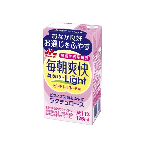森永乳業 毎朝爽快light ピーチレモネード味 125ml 12個 くすりのレデイハートショップ 通販 Yahoo ショッピング