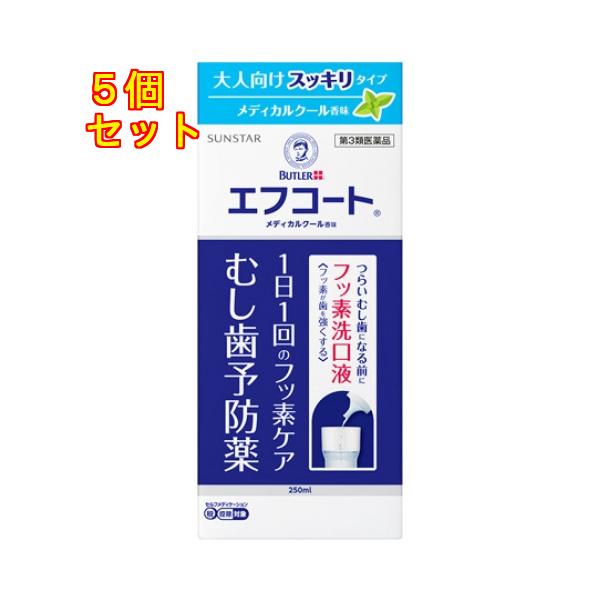 【第3類医薬品】エフコート　メディカルクール香味　250ml【セルフメディケーション税制対象】×5個