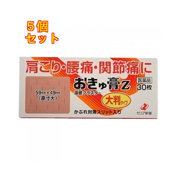 他サイト： 【第3類医薬品】ゼリア新薬　おきゅ膏Z　大判タイプ　30枚入【セルフメディケーション税制対象】×5個の商品画像