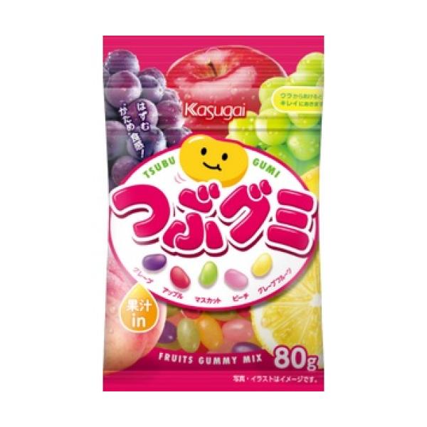 ５種類のフルーツ味（グレープ、アップル、マスカット、ピーチ、グレープフルーツ）が小腹満たしを楽しくします。