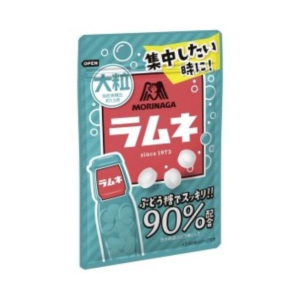 「森永ラムネ」の味わいはそのまま、粒の大きさを通常の１．５倍にして食べ応えをアップしています。