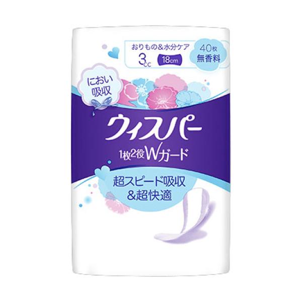 ウィスパー　1枚2役Ｗガード　3cc　無香料　40枚※取り寄せ商品　返品不可