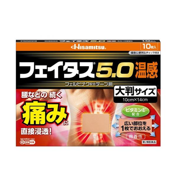 他サイト： 【第2類医薬品】フェイタス5.0　温感　大判　10枚【セルフメディケーション税制対象】の商品画像