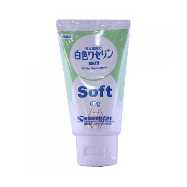 日本薬局方の白色ワセリンです。のびがよく、ベタつきも少ないので使いやすい。手足のヒビ、アカギレ、皮膚のあれに