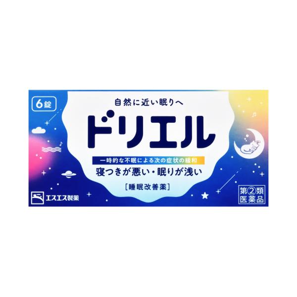 ドリエルは就寝前の服用により、寝つきが悪い、眠りが浅いといった一時的な不眠症状の緩和に効果をあらわします。