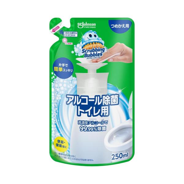 片手で押してさっと拭くだけで便器や便座のアルコール除菌が完了。