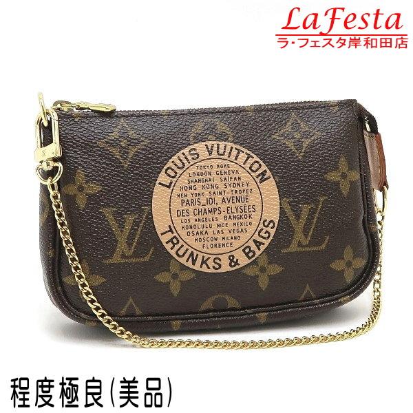 ルイヴィトン　モノグラム　ミニポーチ　チェーン付き　美品 LOUIS VUITTON ルイヴィトン チェーン付きミニポーチ モノグラム