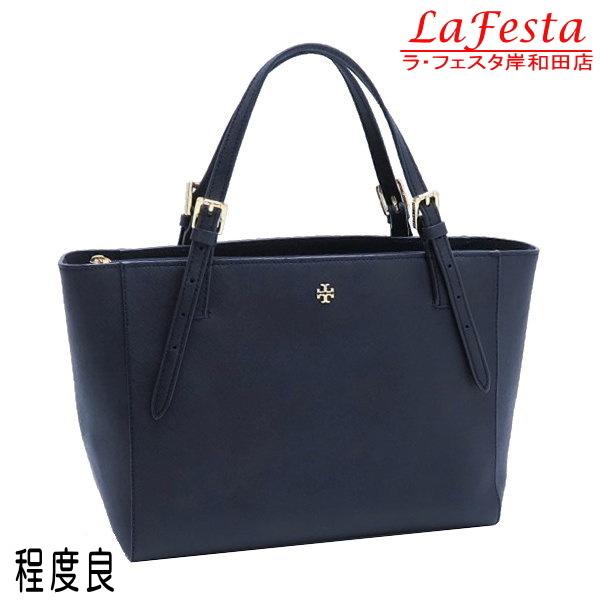 TORY BURCH（トリーバーチ） トートバッグ レザー ダークネイビー系