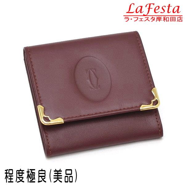 Cartier カルティエ コインケース マストライン レザー ボルドー