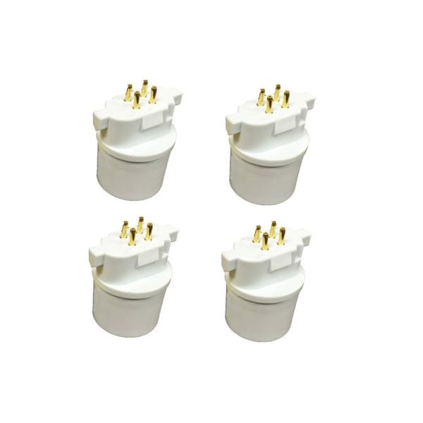 Sale  口金変換アダプター 変換ソケット GX10q→E26 4個入 コンパクト蛍光灯からLED電球への交換に最適
