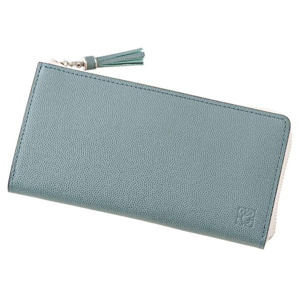 Sale 新作 キプリス ウィメンズ コンパクト長財布 ブルー ホワイト 8599 L字ラウンドファスナー束入 グラーノ