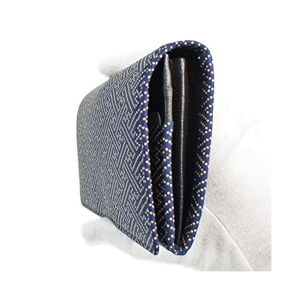 キャンペーンもお見逃しなく Saleinden Ya 印傳屋 印伝 財布 長財布 男性用 紗綾形 メンズ 2109 14 006 紺 白