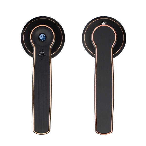 Saleakayi ドアノブ 鍵付き 指紋電子錠 ドアレバー 片側 室内 屋外 防犯 鍵 玄関 事務所