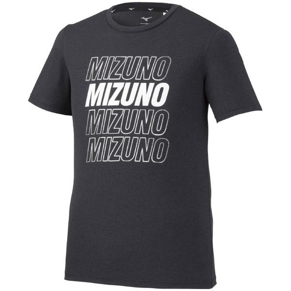 ミズノ公式 Tシャツ MIZUNOロゴ メンズ ブラック杢