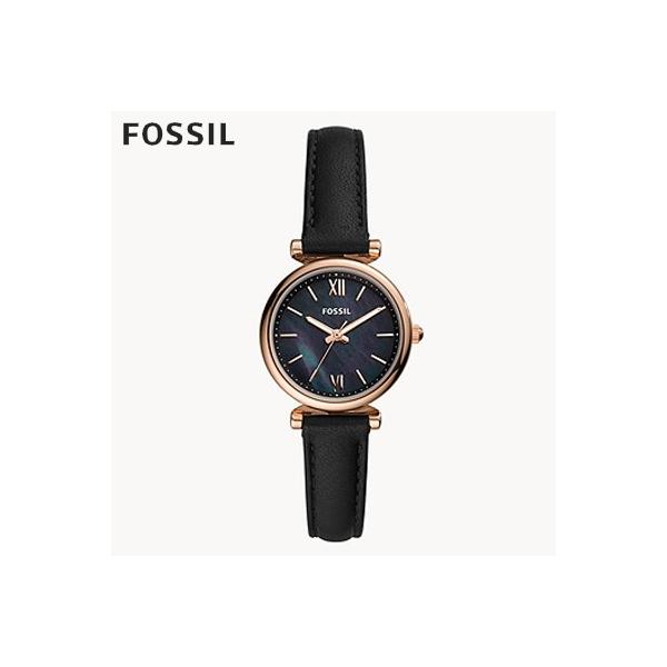 フォッシル FOSSIL 腕時計 CARLIE MINI 三針 ブラック レザーウォッチ ES470...