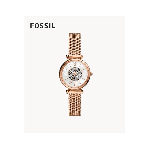 フォッシル FOSSIL 腕時計 CARLIE MINI オートマチック ローズゴールドトーン ステ...