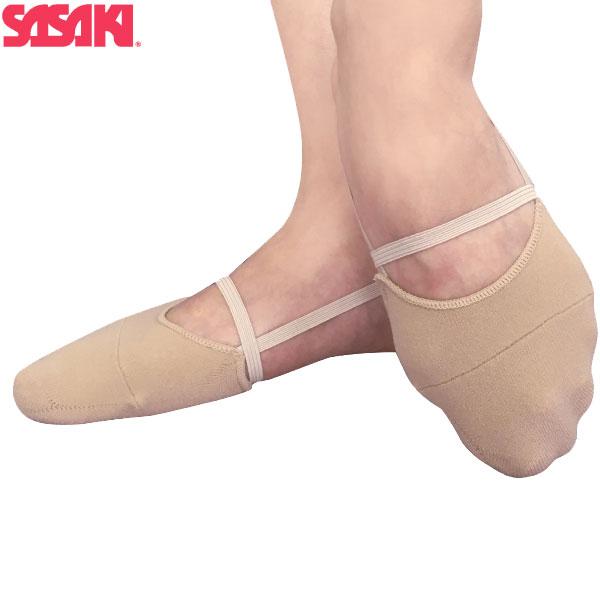 【商品説明】三日月型のアッパーが足の甲をより美しく魅せる、NEWデミシューズ！新体操シューズの常識を変えたSASAKIのデミシューズにNEWタイプができました！ストレッチニットを使用したソックスのようなやわらかさはそのままに、足の甲をより美...