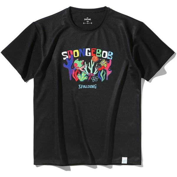 SPALDING スポルディング ジュニア Tシャツ スポンジボブ アンダーザシー バスケットボール 半袖TシャツJR SJT25182S-1000