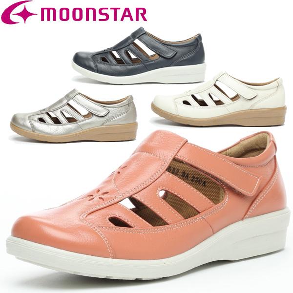 ムーンスター moonstar スニーカー スポルス SPORTH コンフォートシューズ 4E 幅広 ワイド 国産 天然皮革 本革 レザー SP5632 レディース・婦人 MoonStar（ムーンスター） スニーカー スポルス SPORTH コンフォート