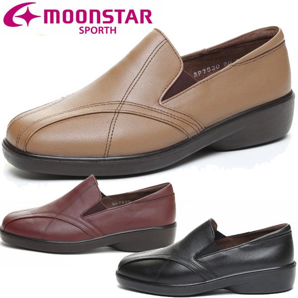 ムーンスター moonstar スポルス カジュアル スタイリッシュ 本革コンフォートシューズ MS シューズ SP7530 レディース MoonStar（ムーンスター） スポルス カジュアル スタイリッシュ 本革