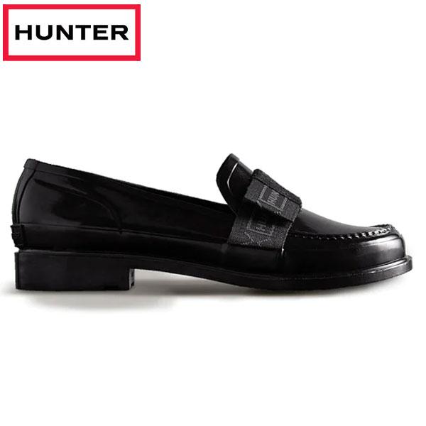 【Hunter/ ハンター】ボウ グロス ペニー ローファー - ブラック ハンター HUNTER 【レディース】リファインドボウグロスペニー