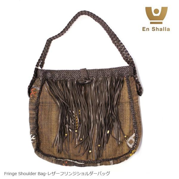 エンシャーラ レディース バッグ フリンジショルダーバッグ エスニック  