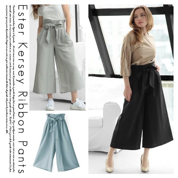 Pompadour ポンパドール Ester Kersey Ribbon Pants レディース ボトム