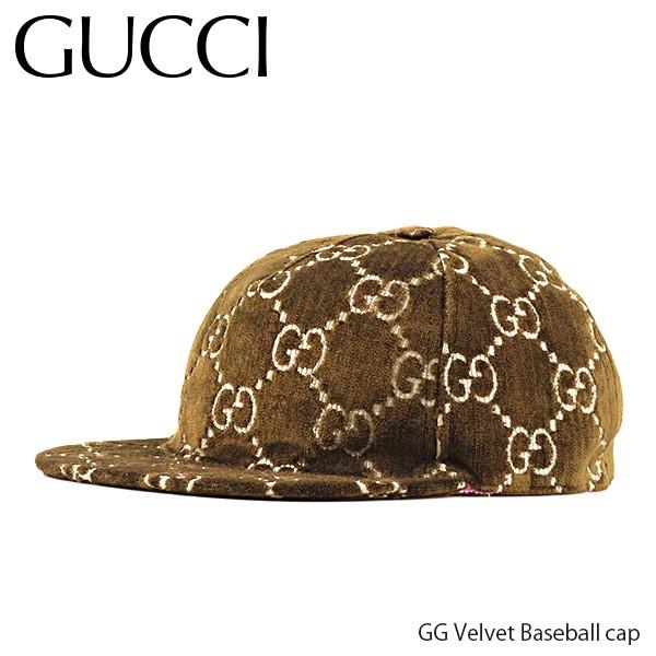 GUCCI グッチ GG ベルベットベースボールキャップ メンズ 帽子 