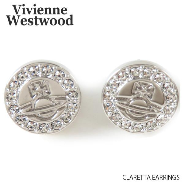 Vivienne Westwood ヴィヴィアン ウエストウッド クラレッタ イヤリング ピアス ロジウムクリスタル ラウンド アクセサリー 62010224 W110