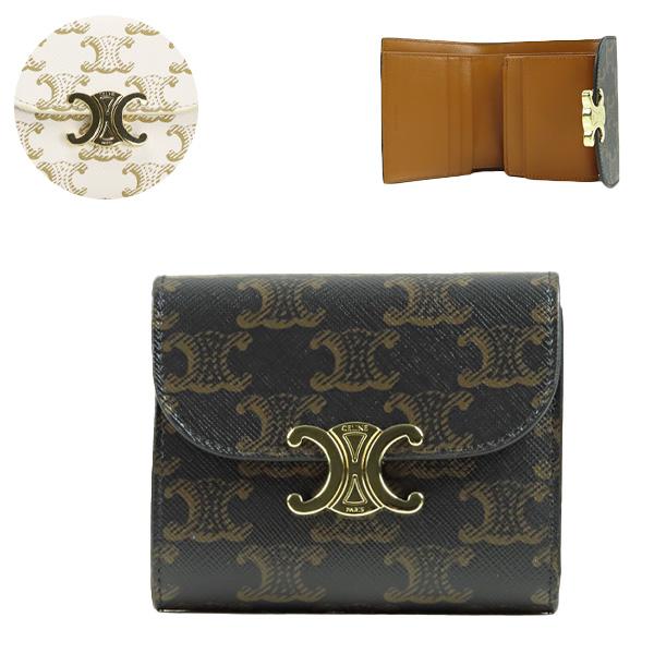 CELINE（セリーヌ） TRIOMPHE CANVAS SMALL FLAP WALLET 10D782CQH