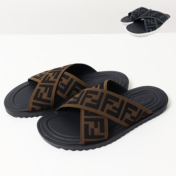 FENDI フェンディ FF Logo Cross Slider Slippers 7X1222 A63T F1425 