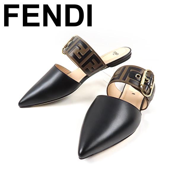 FENDI フェンディ FF Logo Leather Mule 8R6730 A83J F13SV FFロゴ 