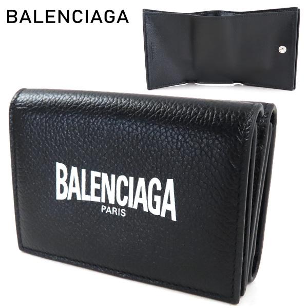 BALENCIAGA バレンシアガ 三つ折り財布 BB金具 黒 クロコ 黒