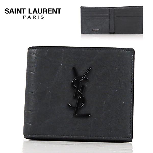 サンローラン(SAINT LAURENT) ブラック メンズ二つ折り財布 | 通販
