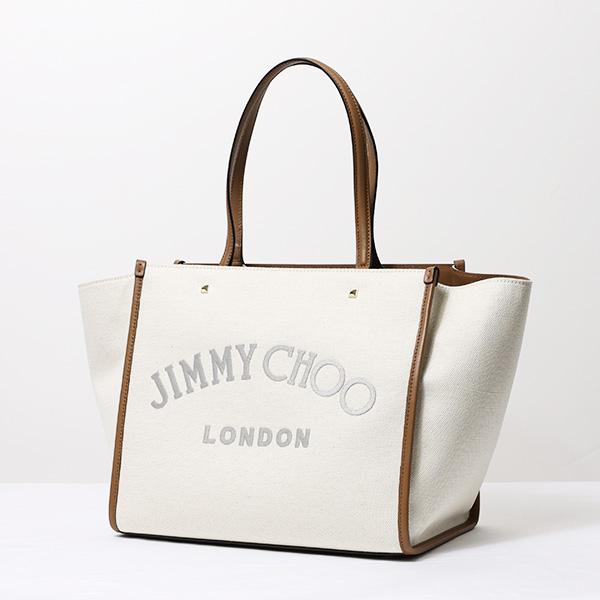 JIMMY CHOO ジミーチュウ VARENNE トートバッグ ショッピングバッグ 鞄 A4 ロゴ刺繍 キャンバス レディース TOTE BAG