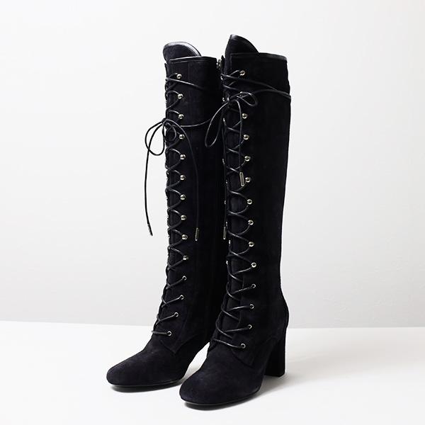 LONGCHAMP Longchamp ロンシャン Lace up Long Boots ロングブーツ 