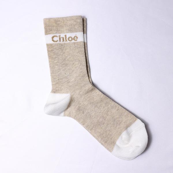 Chloe クロエ ロゴ ソックスブーツ 35.5 Chloe（クロエ） 靴下 ソックス クルーソックス ロゴ キッズ C10313