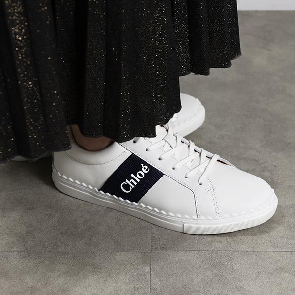 Chloe クロエ Lauren Sneakers スニーカー シューズ レザー 本革 ロゴ