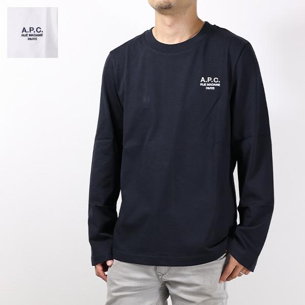 A.P.C アーペーセーロゴ 刺繍 クルーネック 長袖カットソー Tシャツ　L A.P.C アーペーセーロゴ 刺繍 クルーネック 長袖カットソー T
