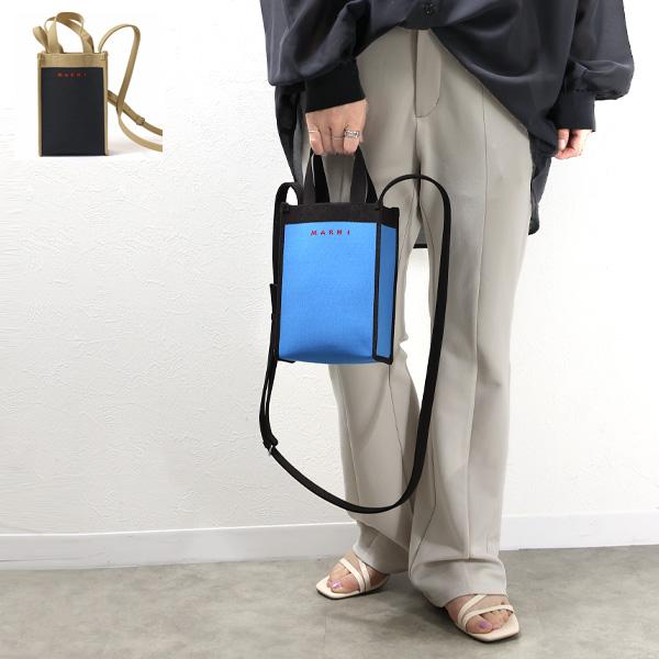 マルニ MARNI ショルダーバッグ ボディーバッグ キャンバス￼×レザー MARNI マルニ ショルダーバッグ CROSSBODY BAG WITH SHOELACE