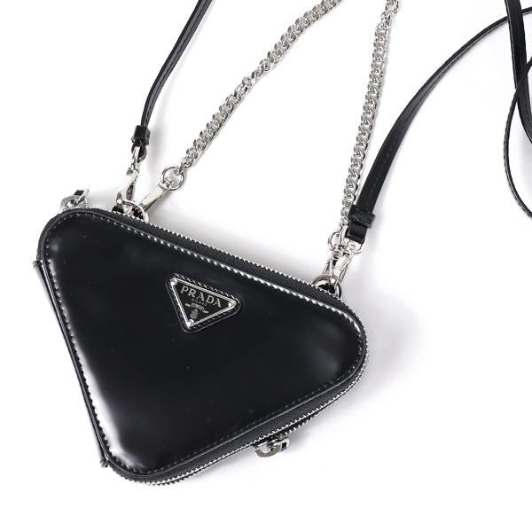 正規店買付【PRADA】ミニポーチ クロスボディバッグ 直営店☆PRADA パテントレザー ミニポーチ (PRADA/ショルダー
