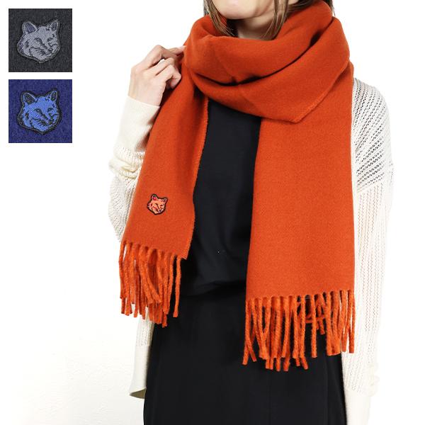 メゾンキツネ　大判　ストール　maison kitsune MAISON KITSUNE（メゾン キツネ） FOX HEAD PATCH SCARF マフラー