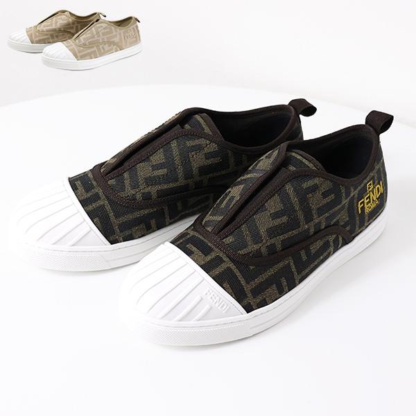 FENDI フェンディ スニーカー スリッポン ラウンドトゥ モノグラム柄 