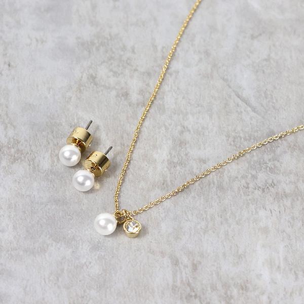 COACH（コーチ） Pearl Stone Necklace and Earrings Set 3744337 